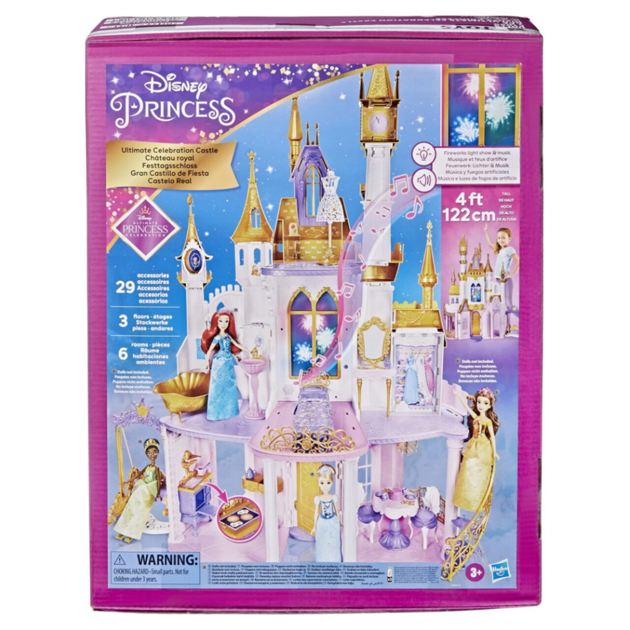 Disney Princess Ultimate Celebration Castle Doll House with Musical Fireworks Light Show-